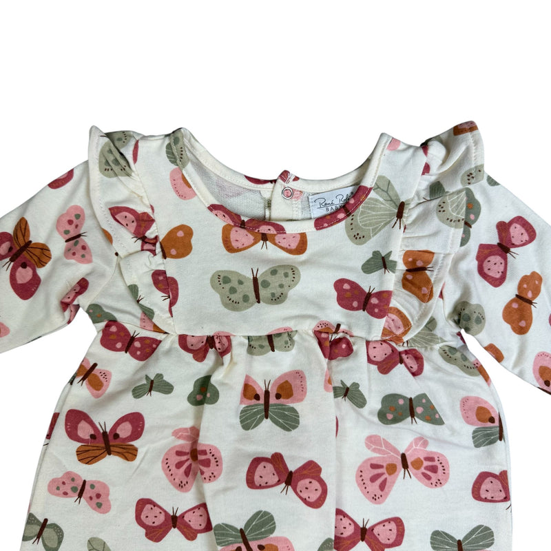 3-Piece Baby Girl Outfit Set – Butterfly Top, Pink Leggings & Headband – Soft Cotton