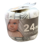 Baby Washcloths – 24 Pack | Soft Cotton Face & Bath Cloths – Bon Bébé