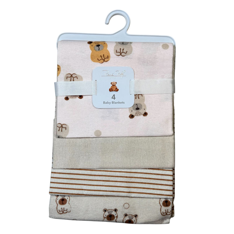 Rene Rofé Baby 4-Pack Flannel Receiving Blankets – Soft Cotton Swaddle Set
