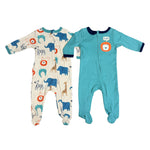 Baby Boys 2-Pack Footed Sleepers – Safari Animals & Lion “Roar!” Theme