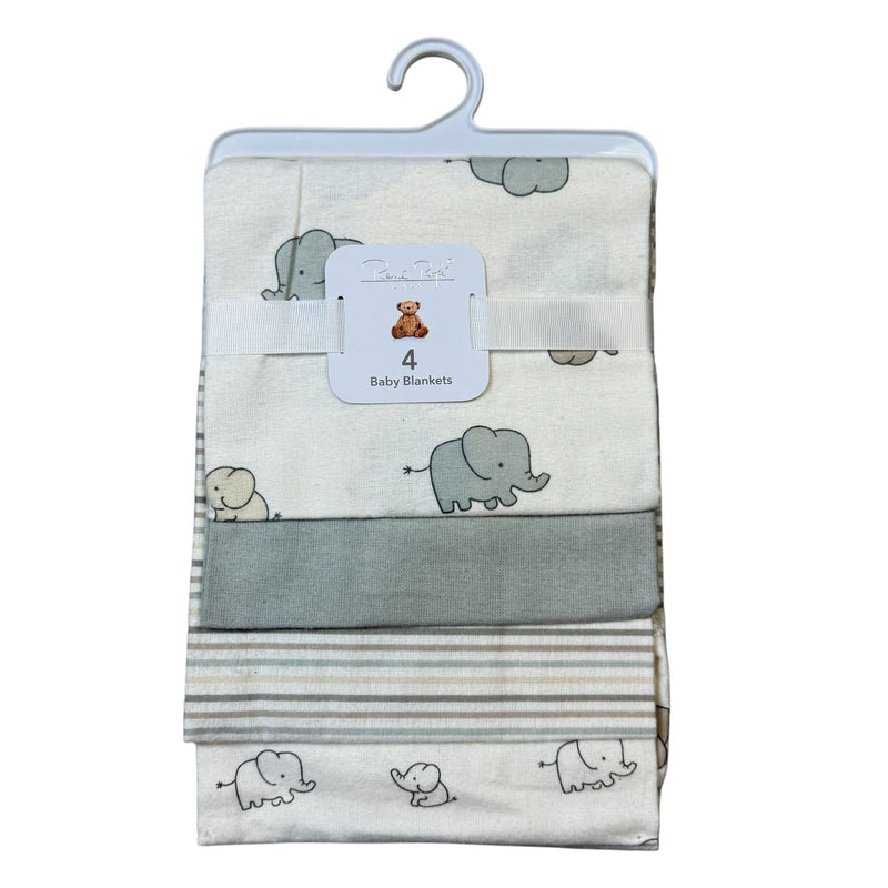 Rene Rofé Baby 4-Pack Flannel Receiving Blankets – Soft Cotton Swaddle Set