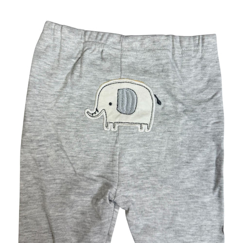 3-Piece Baby Outfit Set – Safari Animals Bodysuit, Gray Pants & Bib – “Cutie Club”