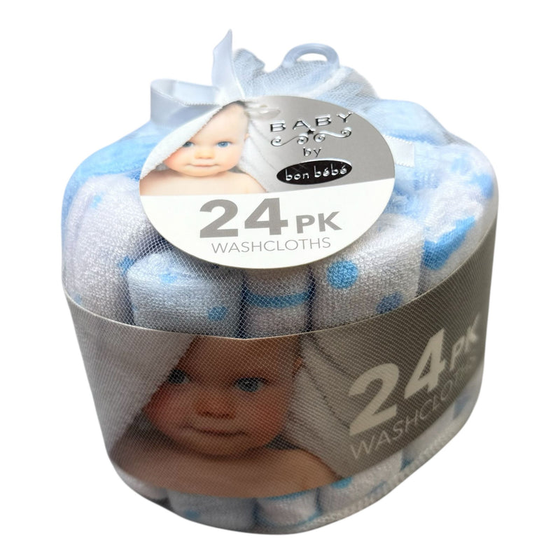 Baby Washcloths – 24 Pack | Soft Cotton Face & Bath Cloths – Bon Bébé