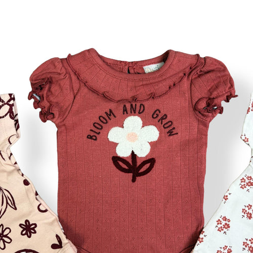 Rene Rofé Baby Girl 3-Pack Bodysuits – Bloom & Grow Floral Collection