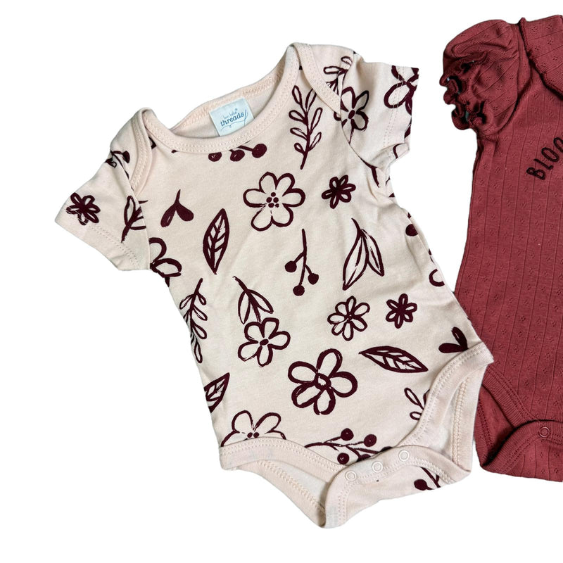 Rene Rofé Baby Girl 3-Pack Bodysuits – Bloom & Grow Floral Collection