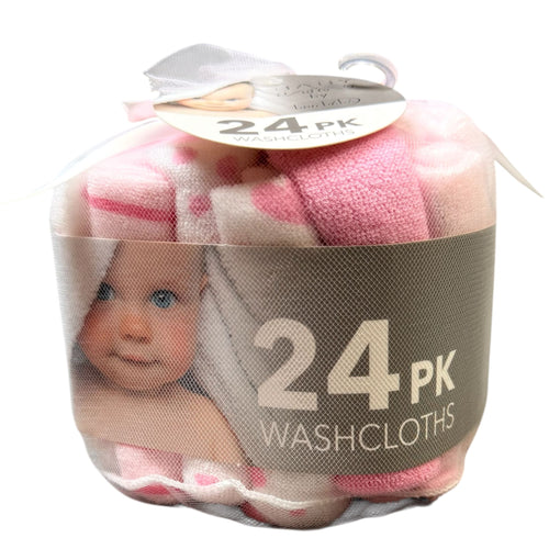 Baby Washcloths – 24 Pack | Soft Cotton Face & Bath Cloths – Bon Bébé