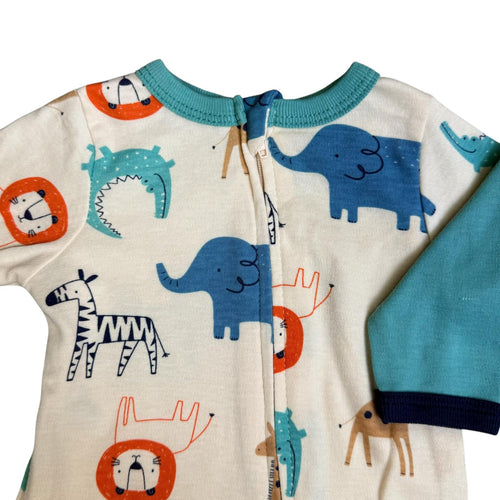 Baby Boys 2-Pack Footed Sleepers – Safari Animals & Lion “Roar!” Theme