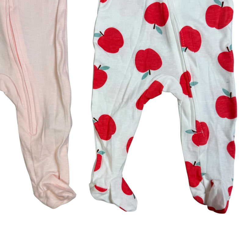Rene Rofé Baby 2-Pack Sleep & Play Cotton Pajamas – Apple Collection