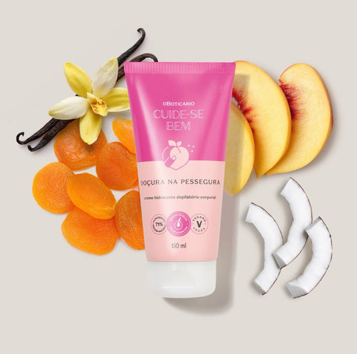 O Boticário Doçura na Pessegura Hair Removal Cream 150ml | Peach Scent | Vegan