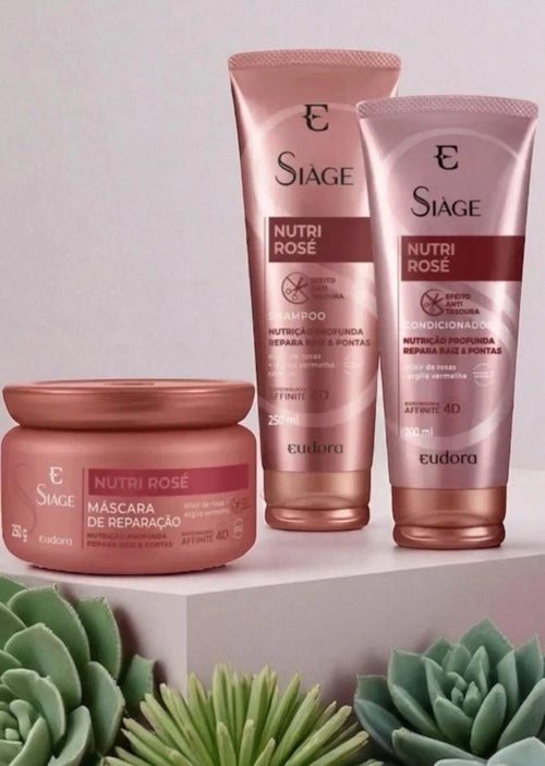 Eudora Siàge Nutri Rosé Hair Kit | Deep Repair + Shine | 3pcs Brazilian Set