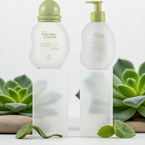Natura Mamãe e Bebê Kit | Baby Cologne 100ml + Liquid Soap 200ml | Vegan