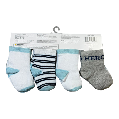 René Rofé Baby 8-Pack Super Soft Baby Socks – Blue, Gray & Navy | Size 0–9 Months