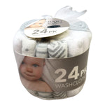 Baby Washcloths – 24 Pack | Soft Cotton Face & Bath Cloths – Bon Bébé