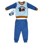 Baby Boys 3-Piece Outfit Set – Sweatshirt, Pants & Socks – “Go Outside” Outdoor Theme