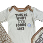Baby Boys 3-Piece Outfit Set – Long Sleeve Bodysuit, Pants & Bib – “Cool Dude” Theme