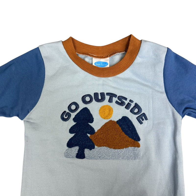 Baby Boys 3-Piece Outfit Set – Sweatshirt, Pants & Socks – “Go Outside” Outdoor Theme