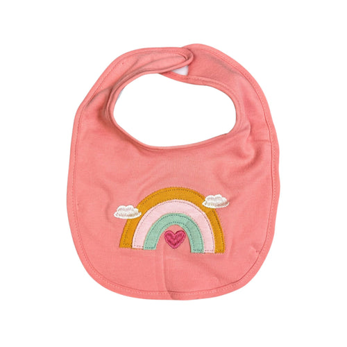 5-Pack Baby Girl Bibs – Rainbow, Hearts & Pastel Prints – Soft Cotton