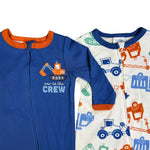 2-Pack Baby Boys Footed Sleepers – Construction Theme 🚜👶
