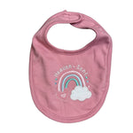 3-Piece Baby Girl Outfit Set – Rainbow Bodysuit, Pink Pants & Bib – Soft Cotton