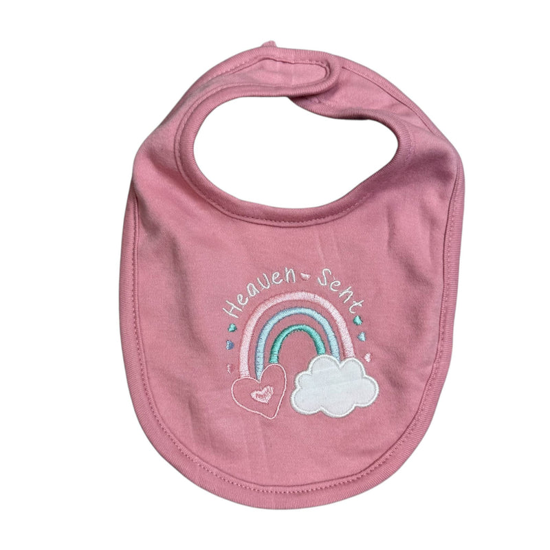 3-Piece Baby Girl Outfit Set – Rainbow Bodysuit, Pink Pants & Bib – Soft Cotton