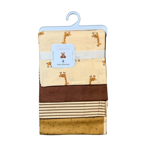 Rene Rofé Baby 4-Pack Flannel Receiving Blankets – Soft Cotton Swaddle Set