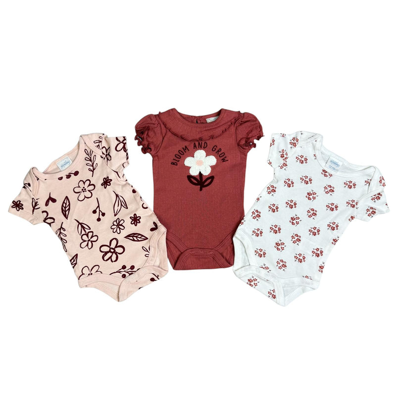 Rene Rofé Baby Girl 3-Pack Bodysuits – Bloom & Grow Floral Collection