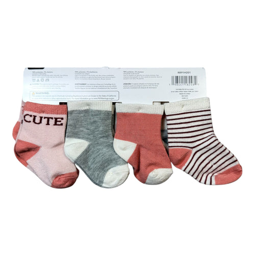 René Rofé Baby 8-Pack Super Soft Baby Socks – Cat & Bow Design | Size 0–9 Months
