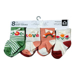 Rene Rofé Baby 8-Pack Super Soft Socks – 0–9 Months – Stretchable & Gentle Fit