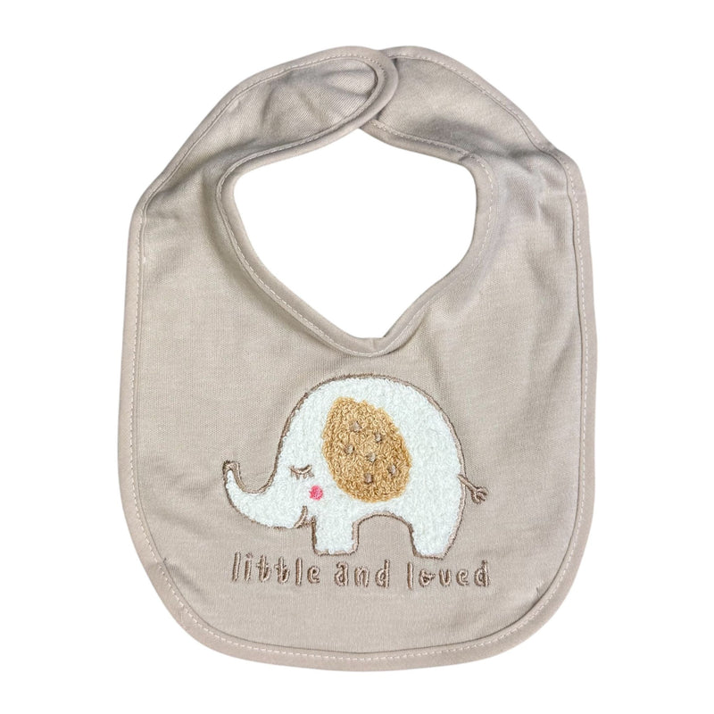 5-Pack Baby Bibs – Soft Cotton Elephant Design – Neutral Colors (Unisex)