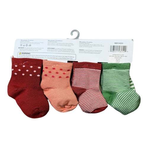 René Rofé Baby 8-Pack Super Soft Baby Socks – Floral & Rainbow Design | Size 0–9 Months