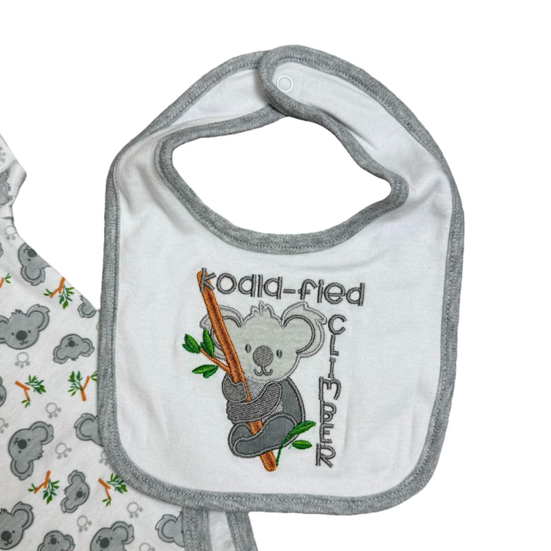 Baby Boy 3-Piece Koala Outfit | Bodysuit, Pants & Bib – Funny Bunny