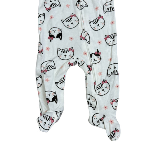 Baby Girl 2-Pack Footed Sleepers | Long Sleeve Pajamas | Cute Kitty Print