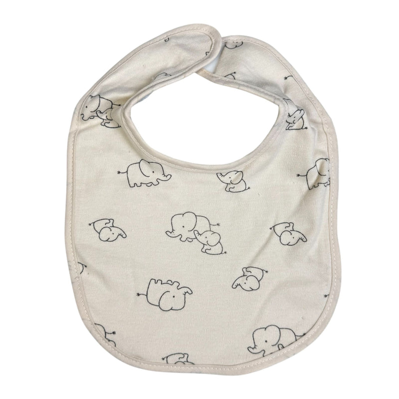 5-Pack Baby Bibs – Soft Cotton Elephant Design – Neutral Colors (Unisex)