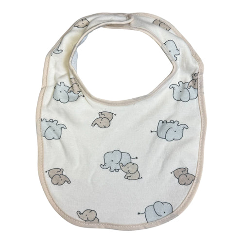5-Pack Baby Bibs – Soft Cotton Elephant Design – Neutral Colors (Unisex)