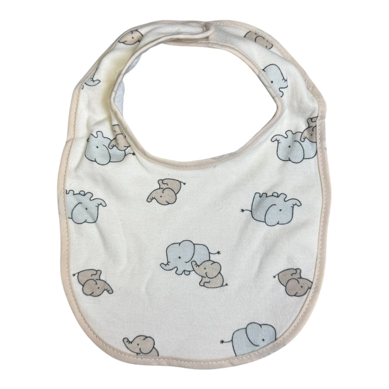 5-Pack Baby Bibs – Soft Cotton Elephant Design – Neutral Colors (Unisex)