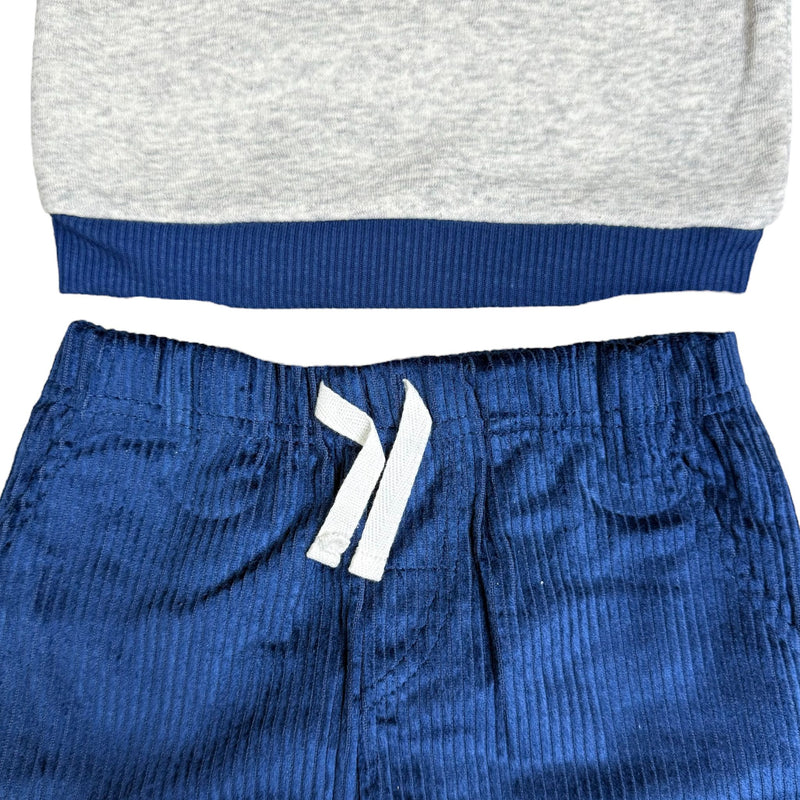 Baby Boys 2-Piece Outfit Set – Sweatshirt & Pants – “Adventure Awaits” Theme