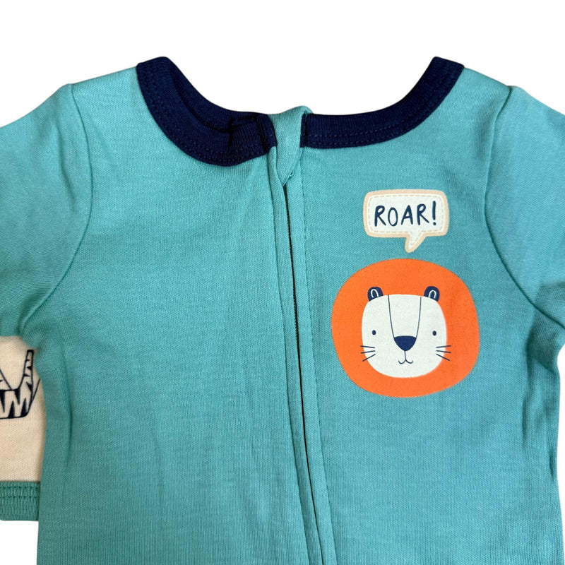 Baby Boys 2-Pack Footed Sleepers – Safari Animals & Lion “Roar!” Theme