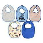 Rene Rofé Baby 5-Pack Cotton Bibs – Boys Construction & Vehicles Theme