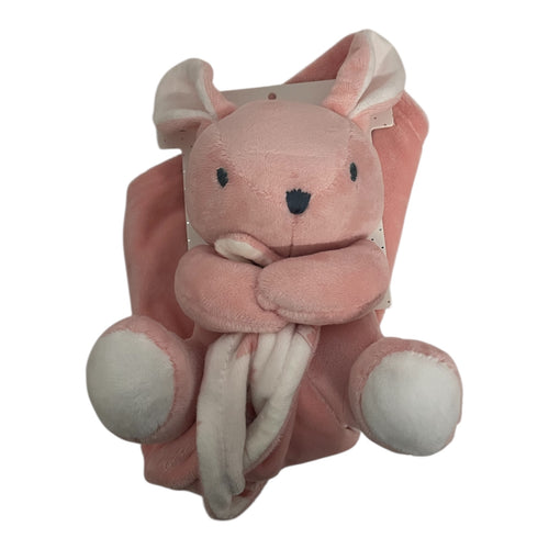 René Rofé Baby Security Blanket – Soft Pink Bunny Lovey (0+ Months)
