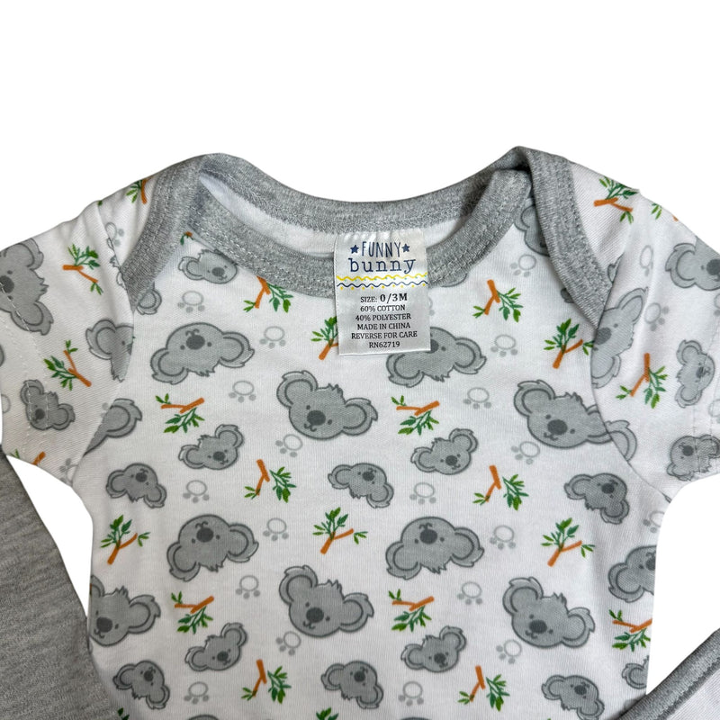 Baby Boy 3-Piece Koala Outfit | Bodysuit, Pants & Bib – Funny Bunny