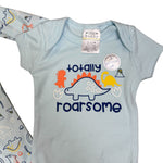 Baby Boys 3-Piece Outfit Set – Dinosaur Theme – Footed Sleeper, Bodysuit & Pants