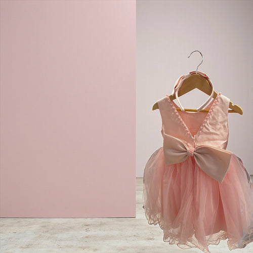 Baby Girl Pink Tutu Dress with Bow & Headband Set – Birthday, Party, Wedding, Special Occasion Outfit