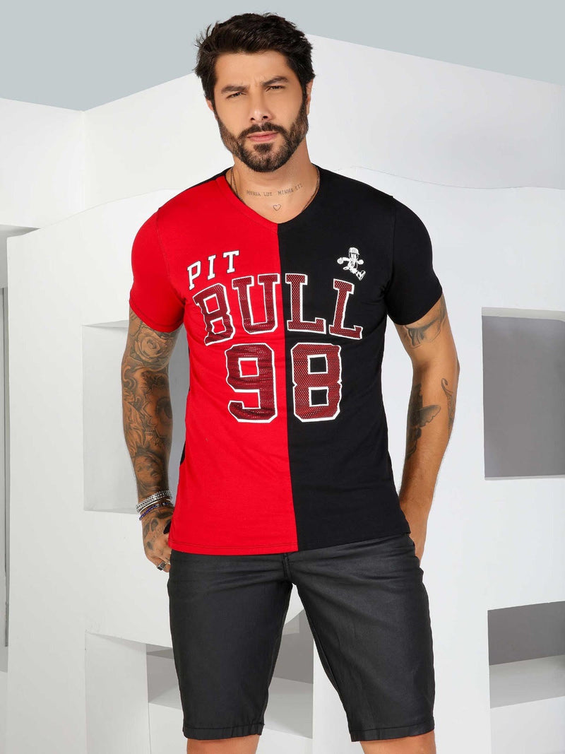 CAMISA PI BULL VERM E PRETO